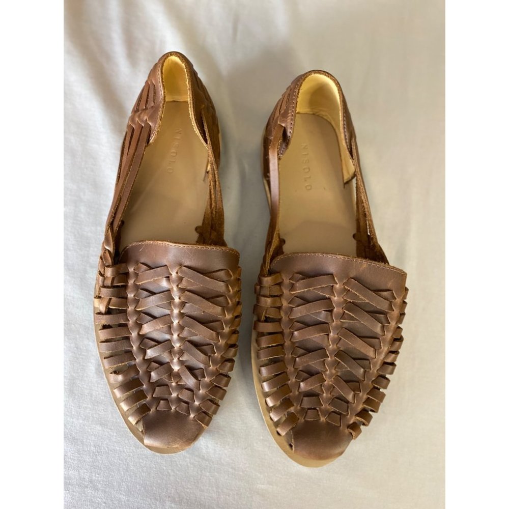 Nisolo Men’s Brown Huarache Leather Sandals Size 9.5